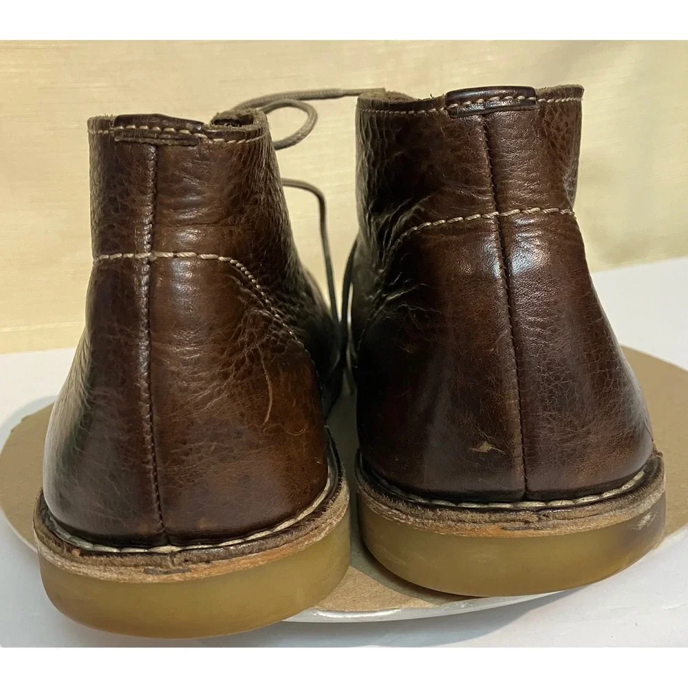 Clarks Desert Boots Mens Brown Excellent Tumbled Leather Chukka Shoes